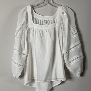 Express White Lace Accent Blouse